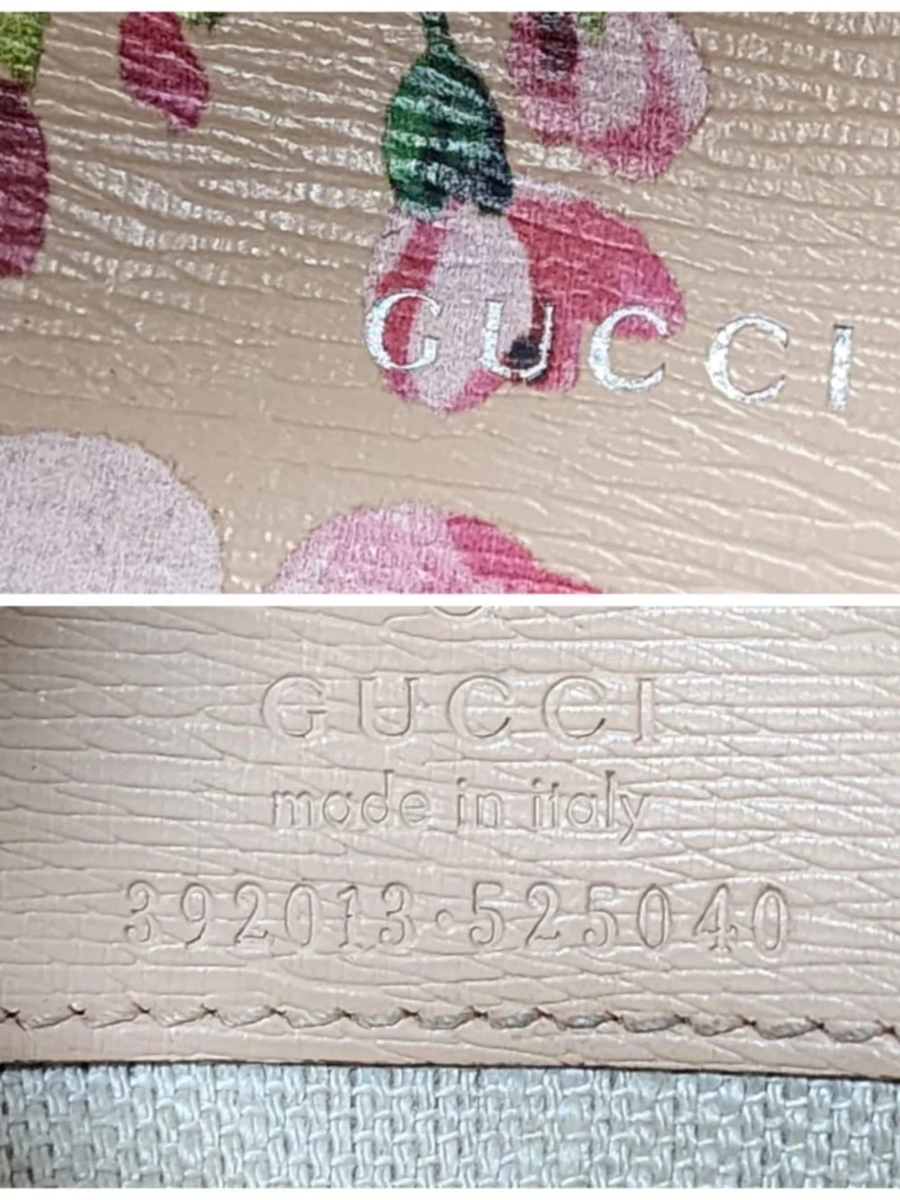 Authentic GUCCI Shangai Calfskin Blooms Print Small Bamboo Daily Top Handle Bag